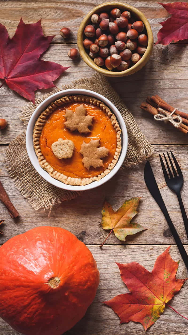 pumpkin pie, maple leaf cookies, whole pumpkin, HD Phone Wallpaper