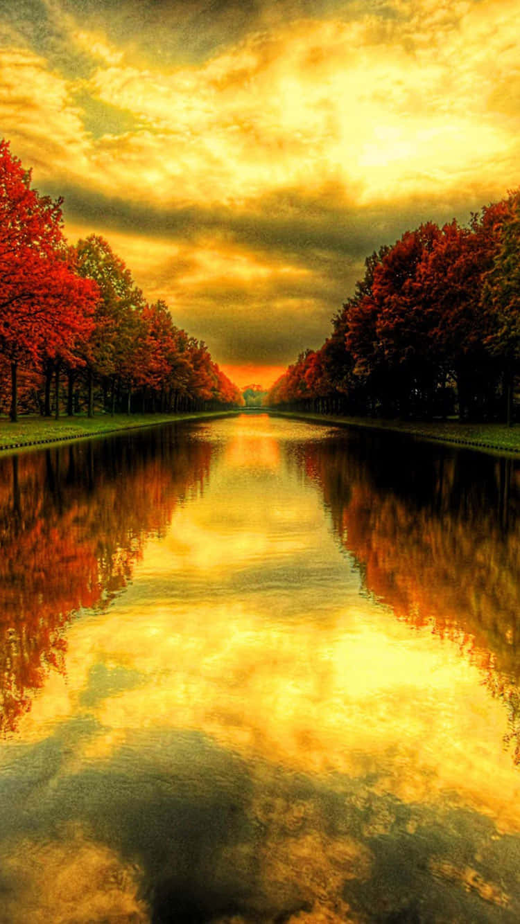 autumn, iPhone 6 Plus, lake, HD Phone Wallpaper