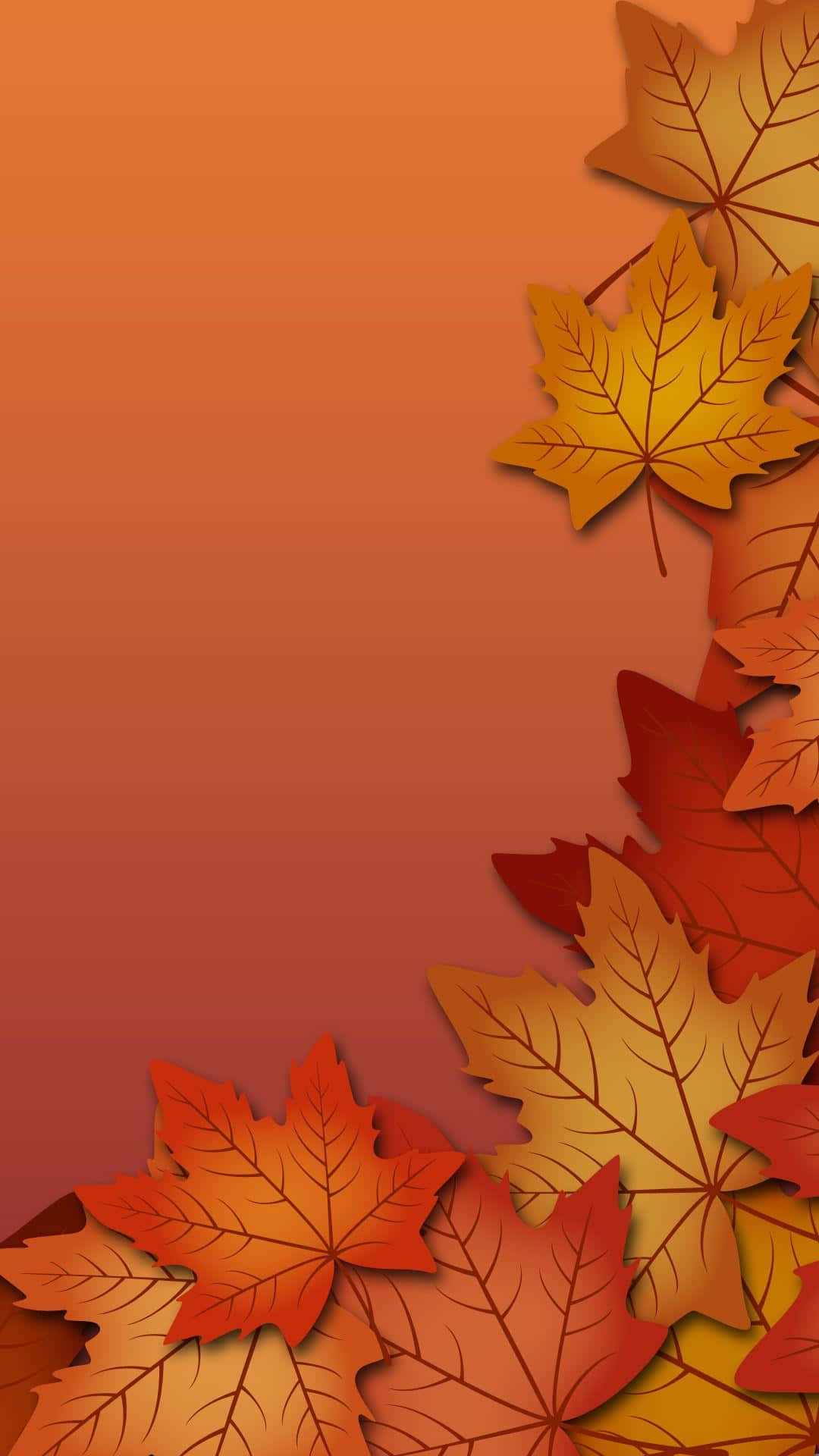 autumn leaves phone, autumn maple leaves, orange red, Full HD Phone Wallpaper