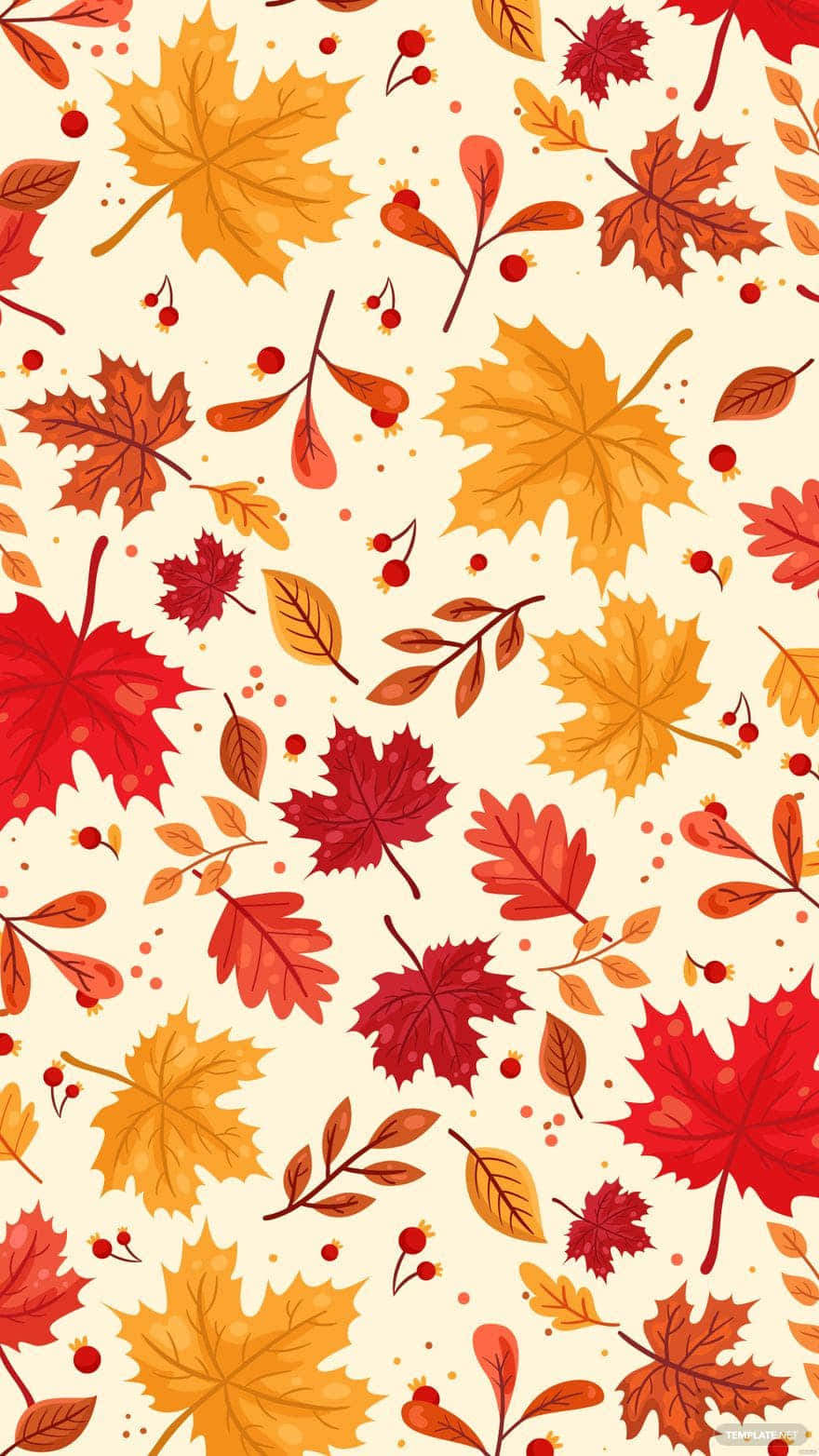 autumn leaves phone, red orange and yellow, creamy background, HD Phone Wallpaper