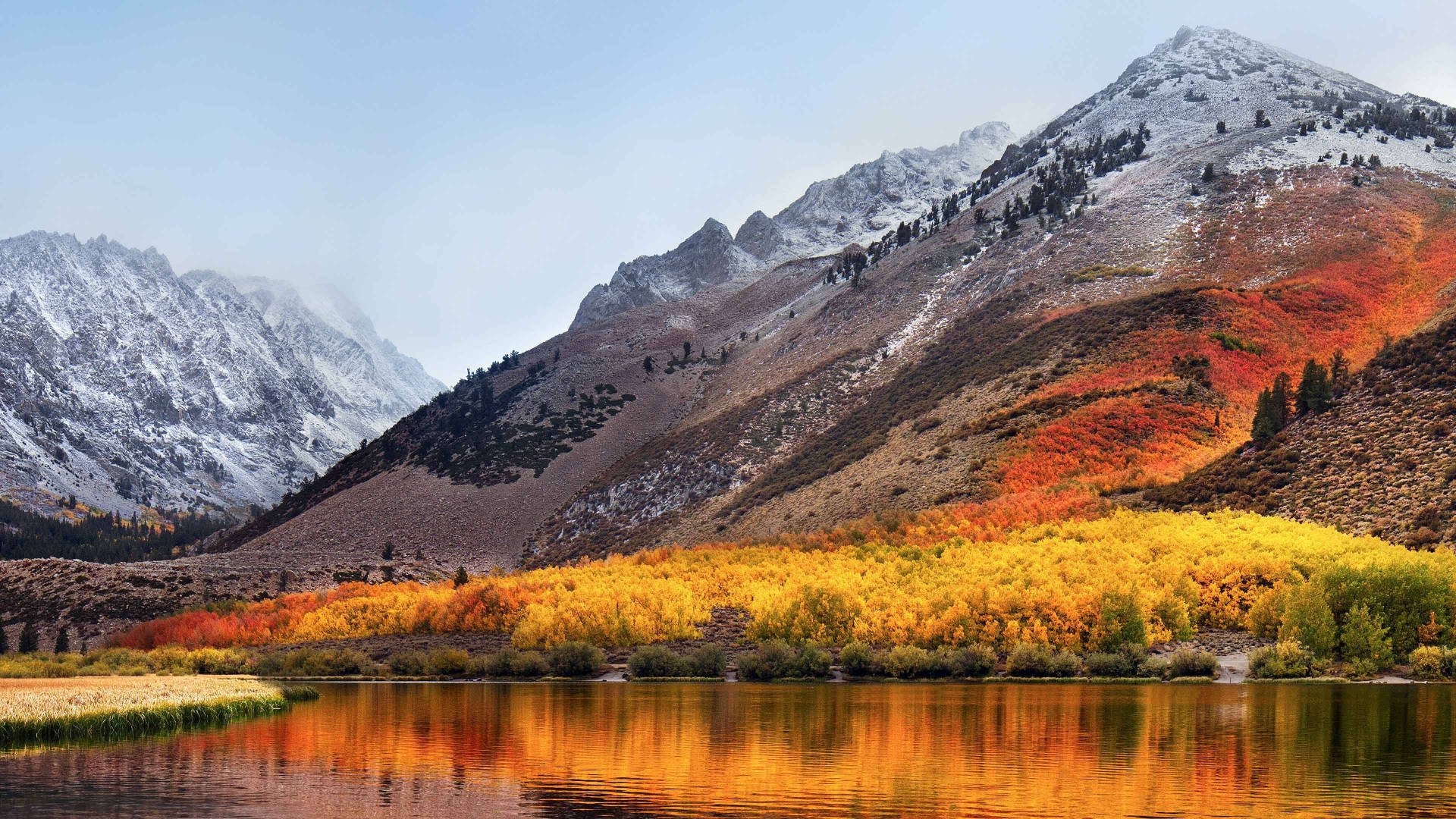 mountain terrain, autumn, mountain lake, Full HD Desktop Wallpaper
