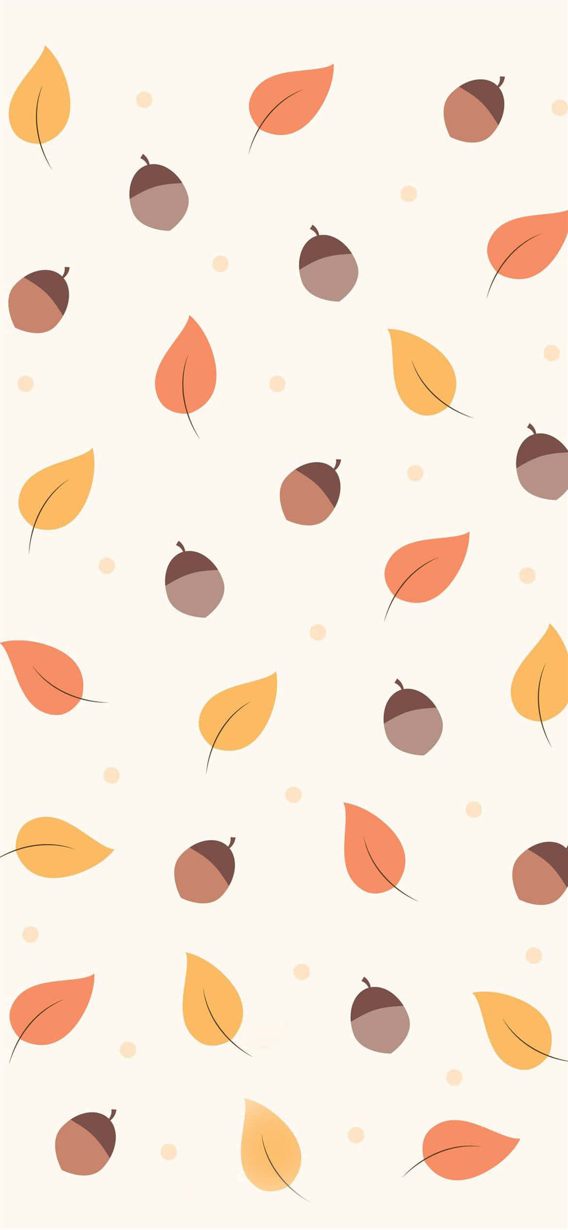 Cute Autumn iPhone, autumn leaves, acorns, Full HD Phone Wallpaper
