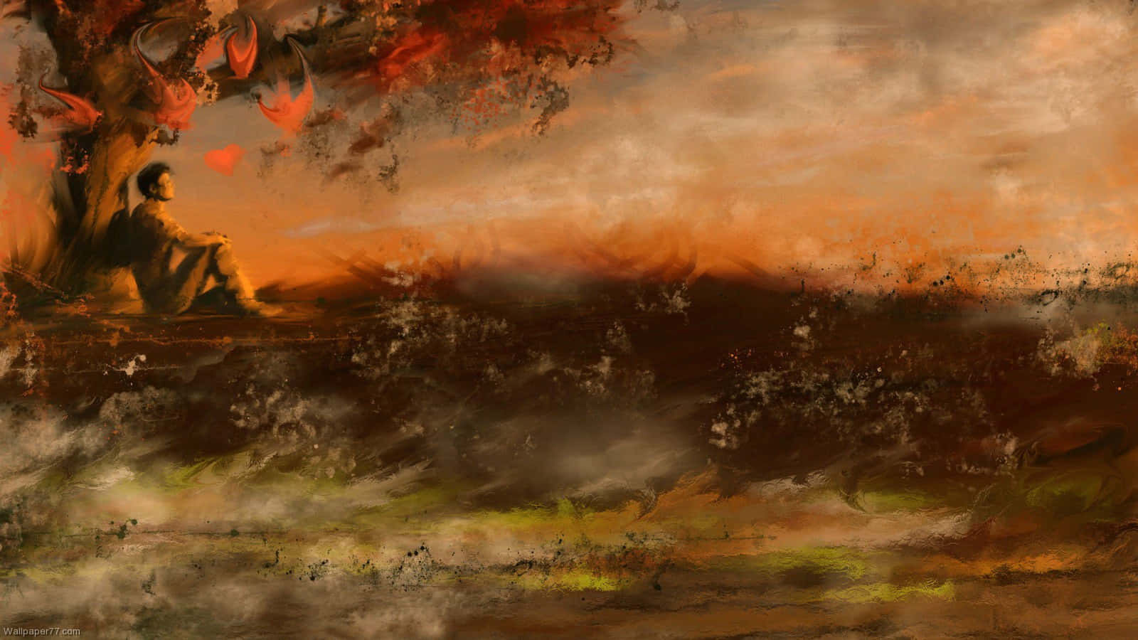 Autumn Wind, fiery red leaves, autumn winds, HD Desktop Wallpaper