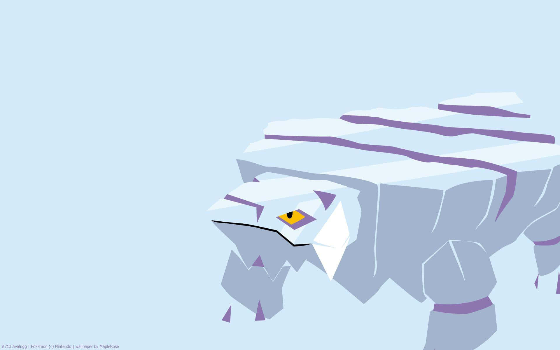 Avalugg, ice-type Pokémon, sharp geometric features, Full HD Desktop Wallpaper