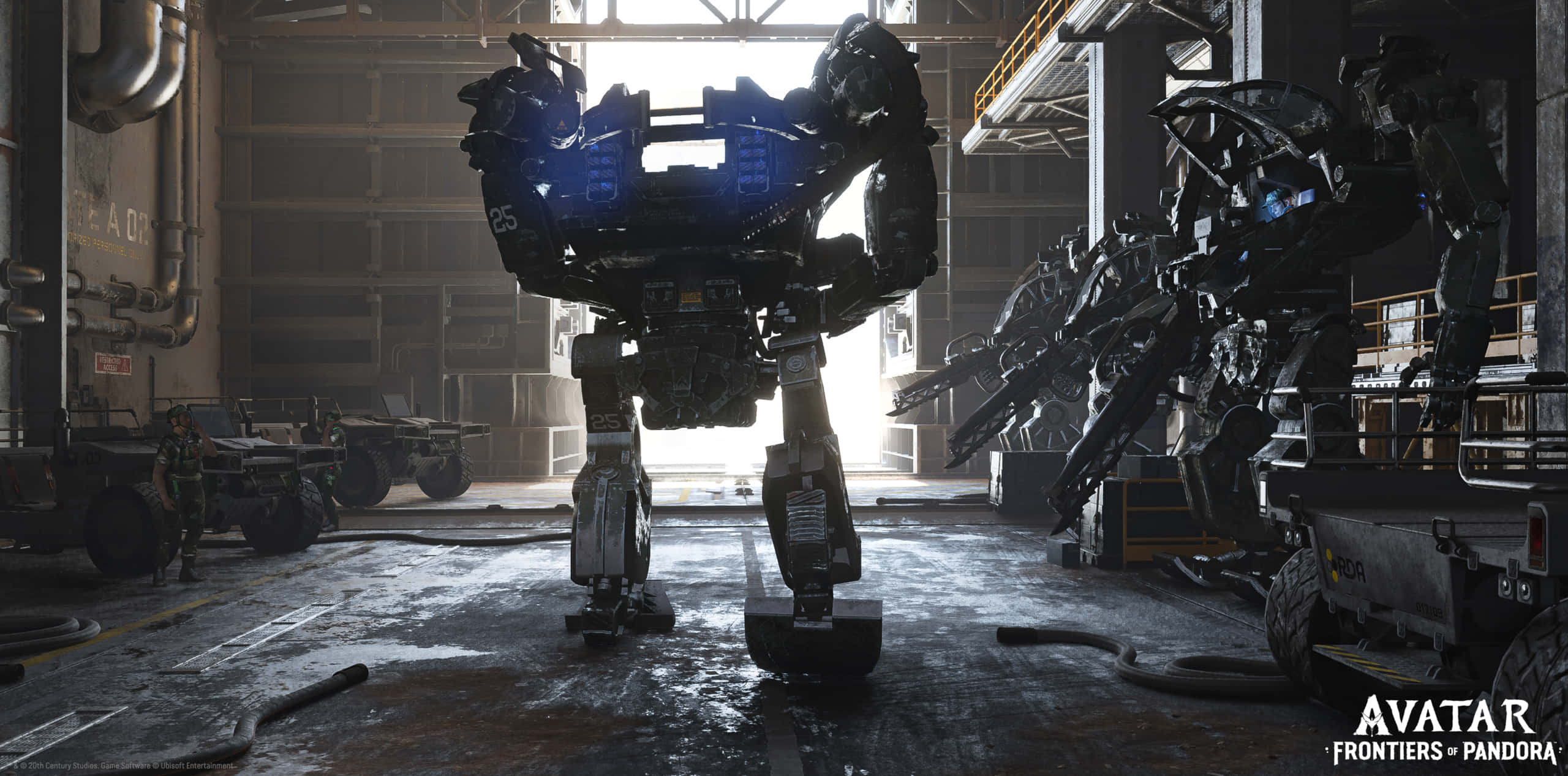 Avatar Pandora, Pandora, blue-lit mech, 2K Desktop Wallpaper