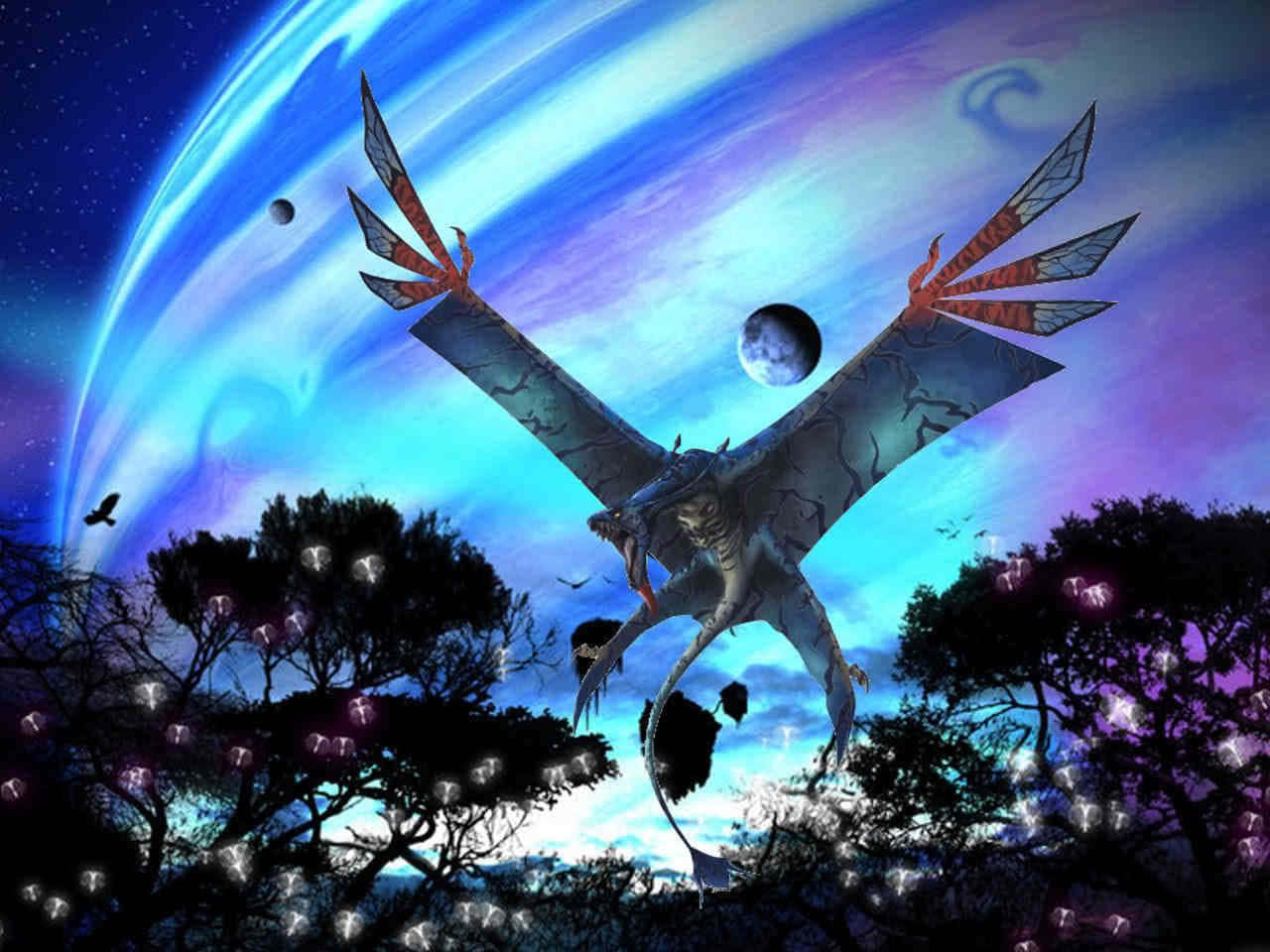 Avatar Pandora, glowing trees, cosmic sky, HD Desktop Wallpaper