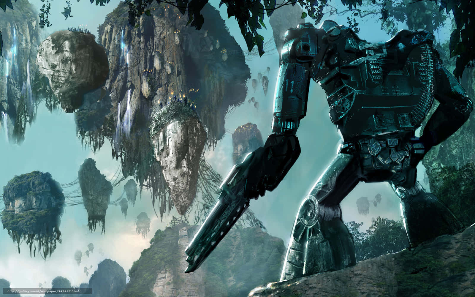 Avatar Pandora, floating islands, ancient ruins, HD Desktop Wallpaper
