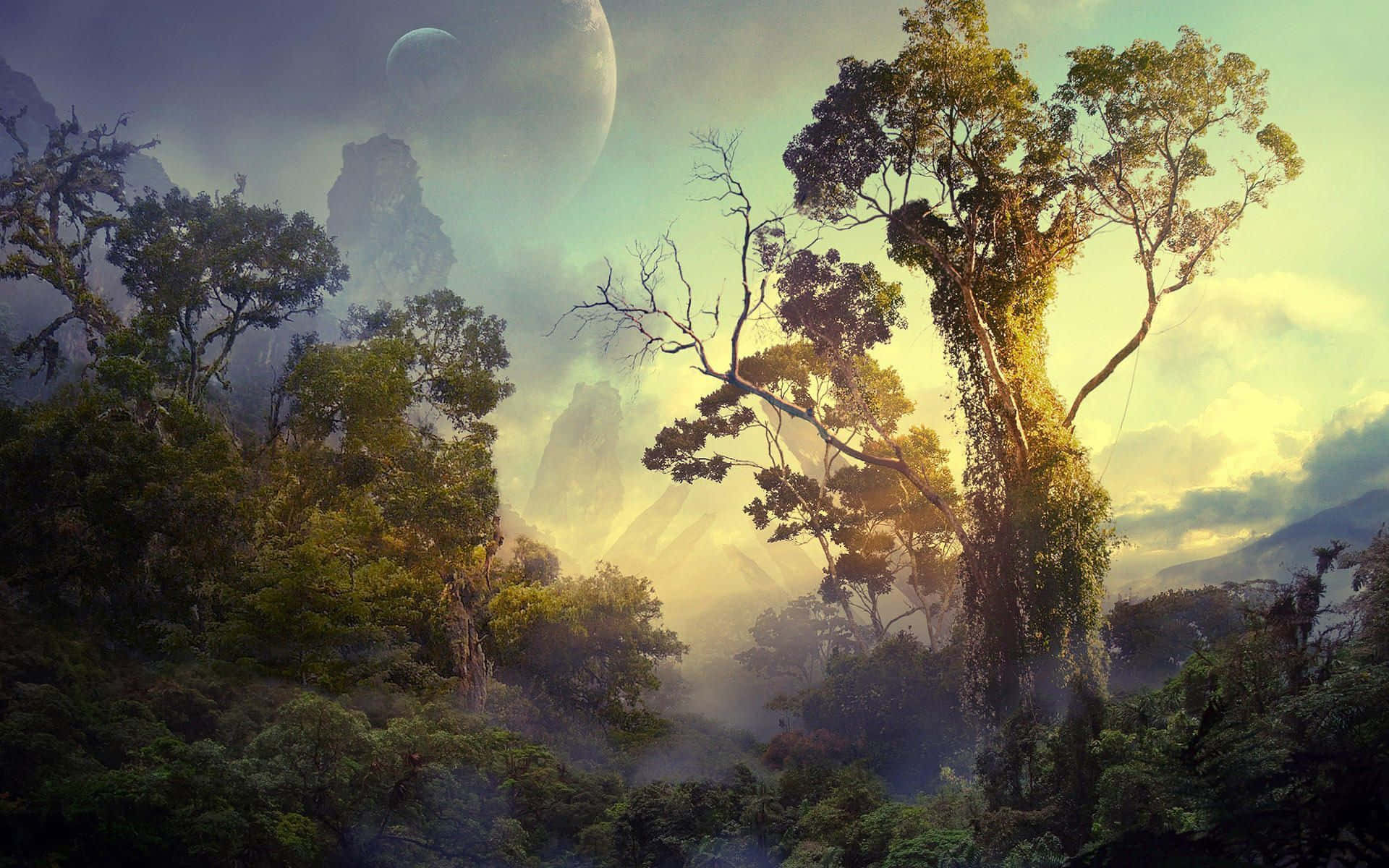 Pandora, Avatar, golden light, Full HD Desktop Wallpaper