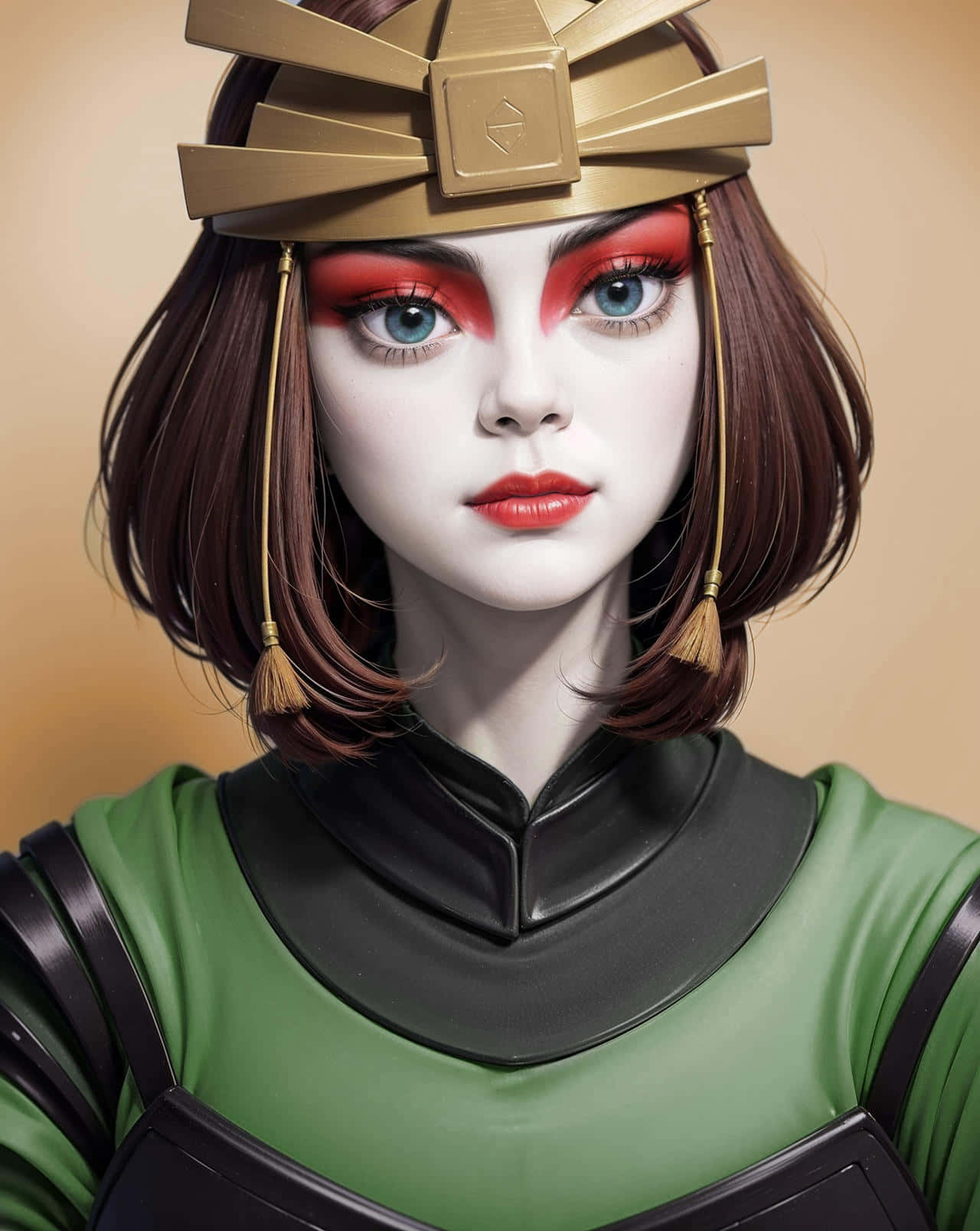 Avatar The Last Airbender, Suki, red eye makeup, HD Phone Wallpaper