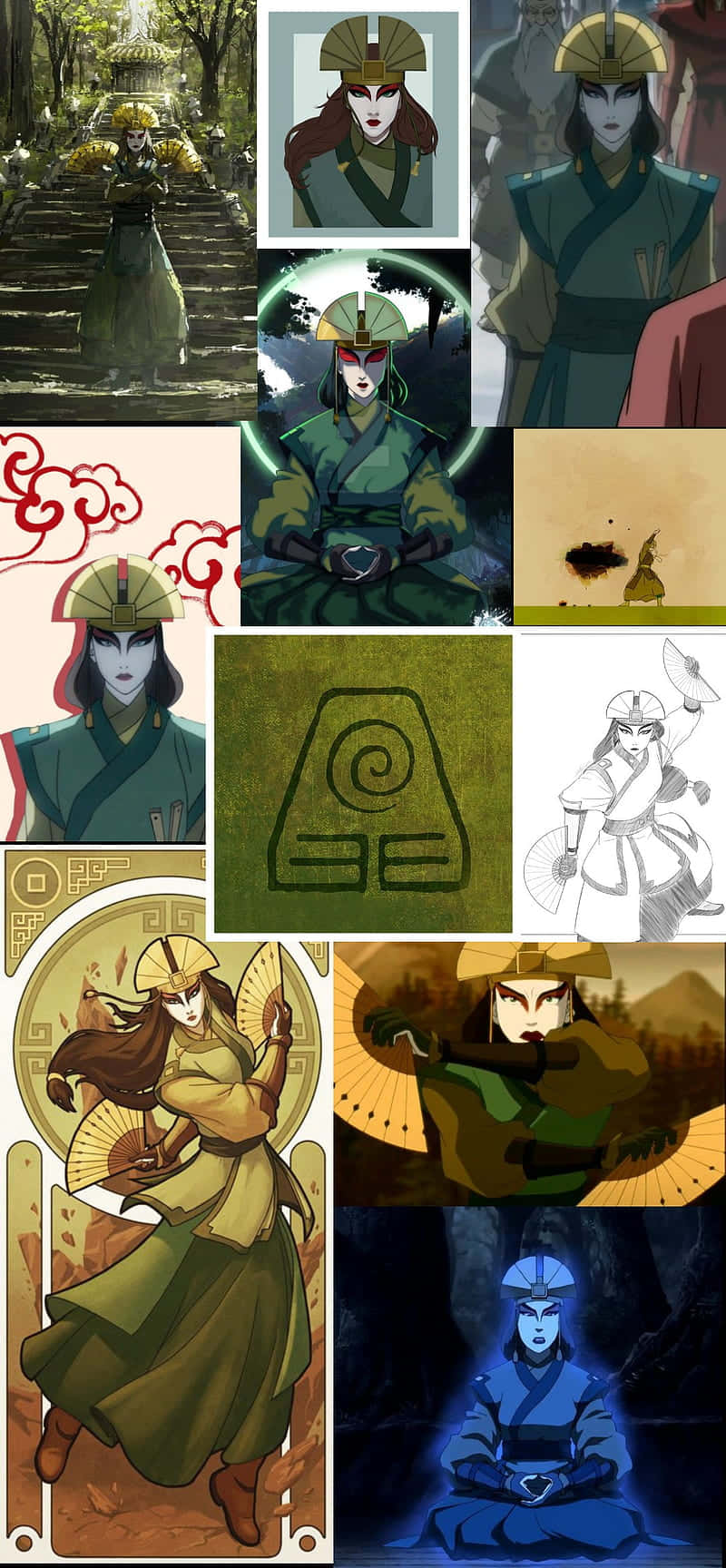 Suki, Avatar The Last Airbender, green and gold robes, HD Phone Wallpaper