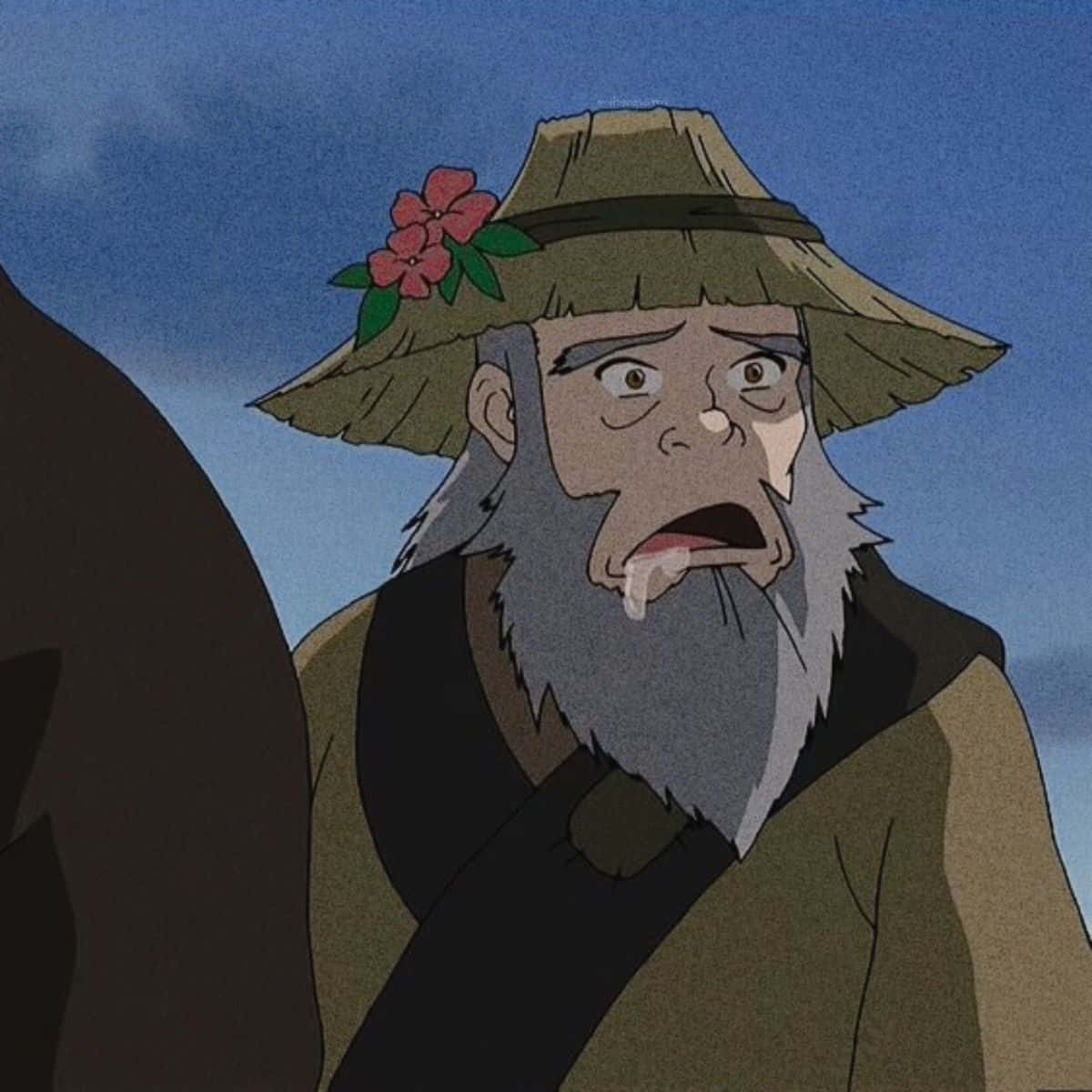 Uncle Iroh, straw hat, pink flowers, SD Desktop Wallpaper