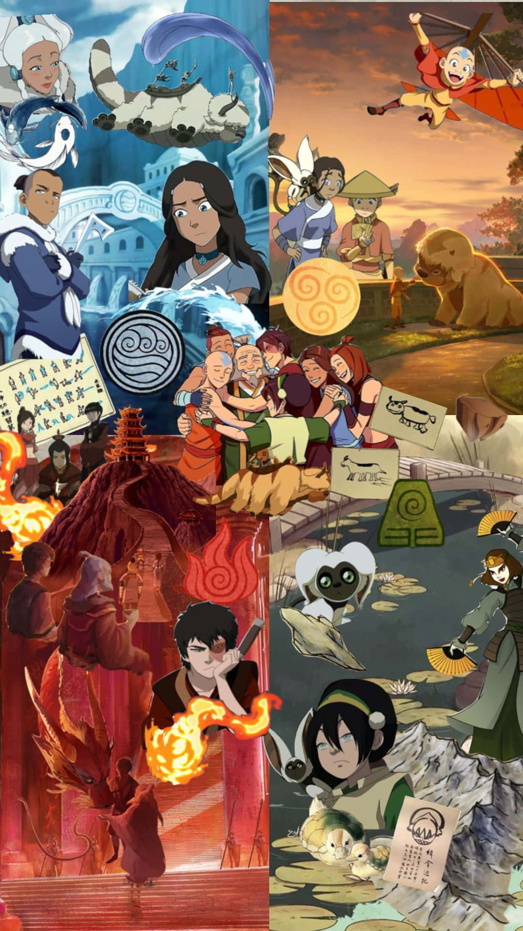 Avatar The Last Airbender, animated characters, dynamic action, Full HD Phone Wallpaper