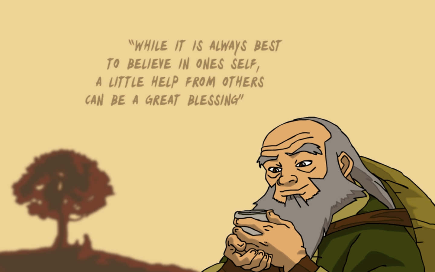 Uncle Iroh, green robes, cup of tea, HD Desktop Wallpaper