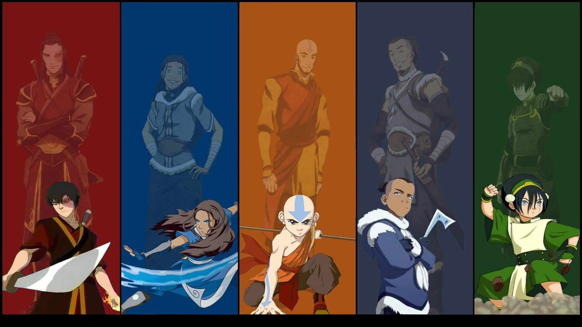 Avatar The Last Airbender, character banner, animated characters, Full HD Desktop Wallpaper
