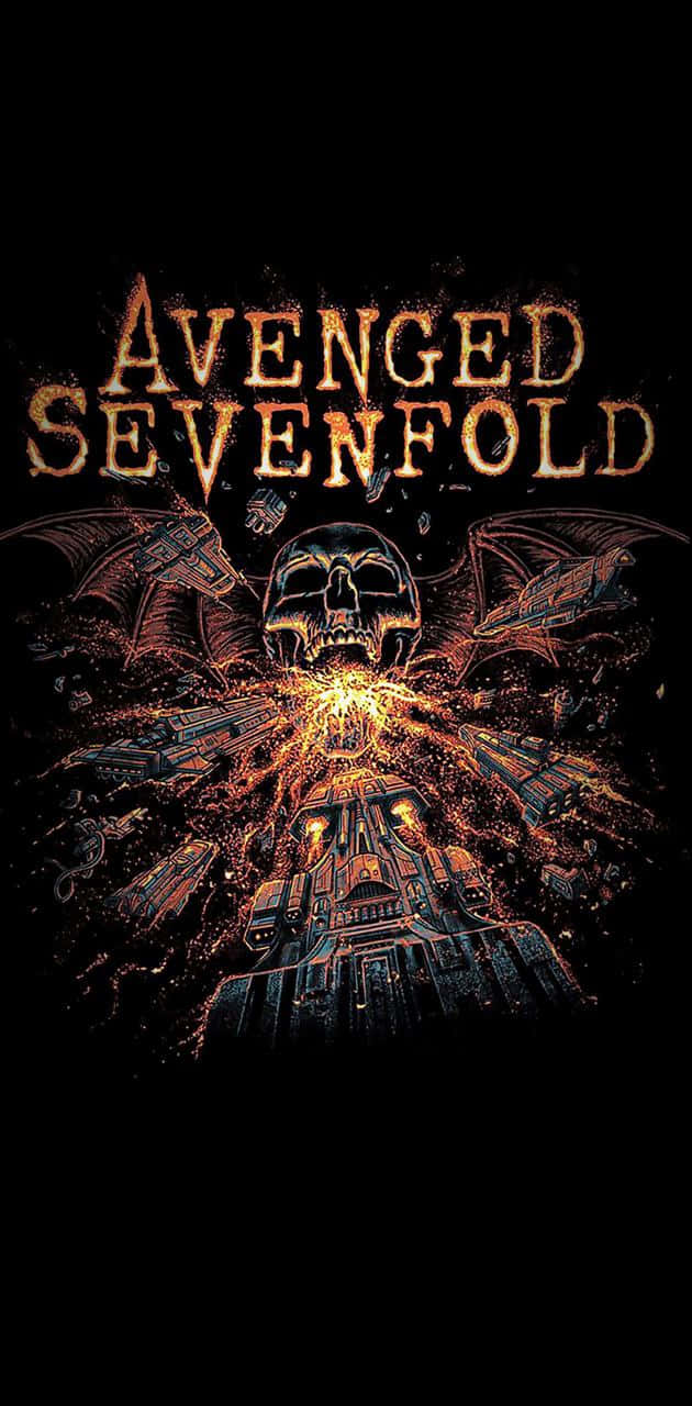 Avenged Sevenfold, fiery skull, bat wings, HD Phone Wallpaper