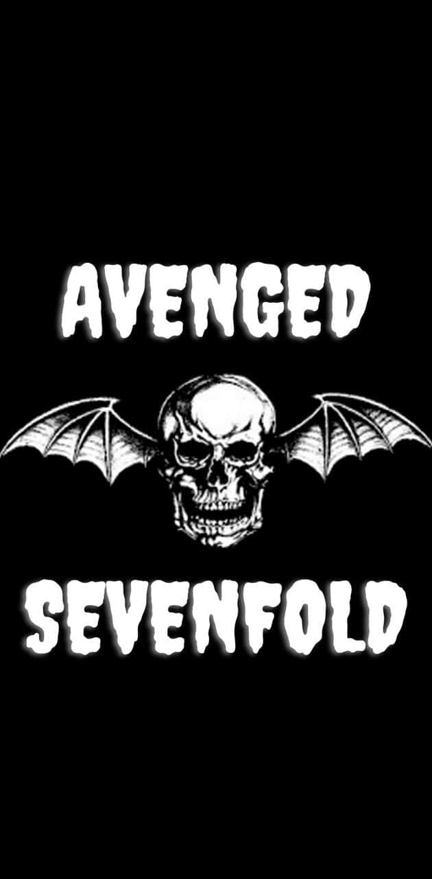 Avenged Sevenfold, black background, white skull with bat wings, HD Phone Wallpaper