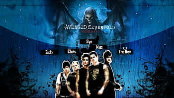 Avenged Sevenfold, iPhone, dark blue cosmic background, SD Desktop Wallpaper