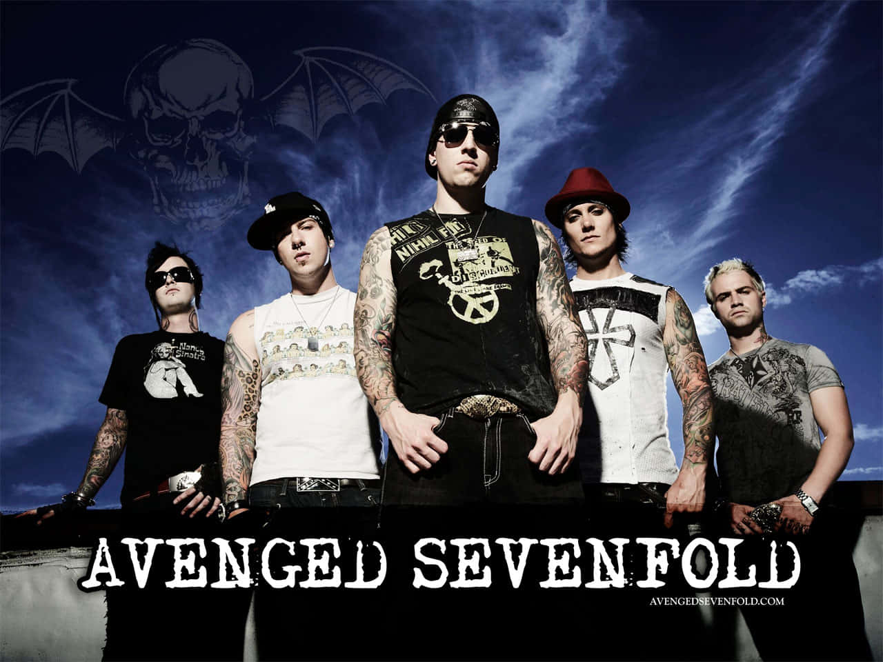 Avenged Sevenfold, iPhone, skull and bat logo, HD Desktop Wallpaper