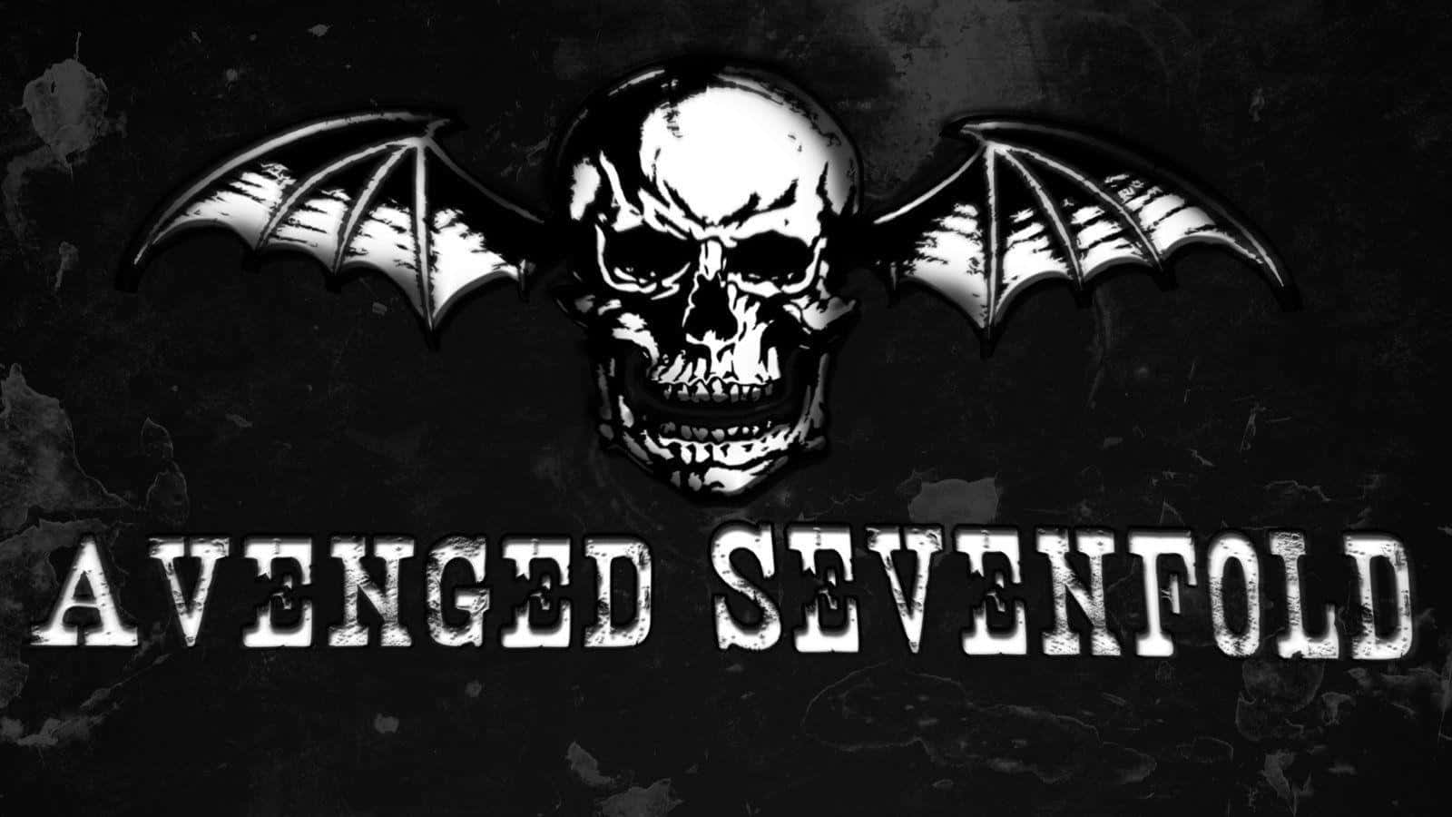 Avenged Sevenfold, skull with bat wings, black and white logo, HD Desktop Wallpaper