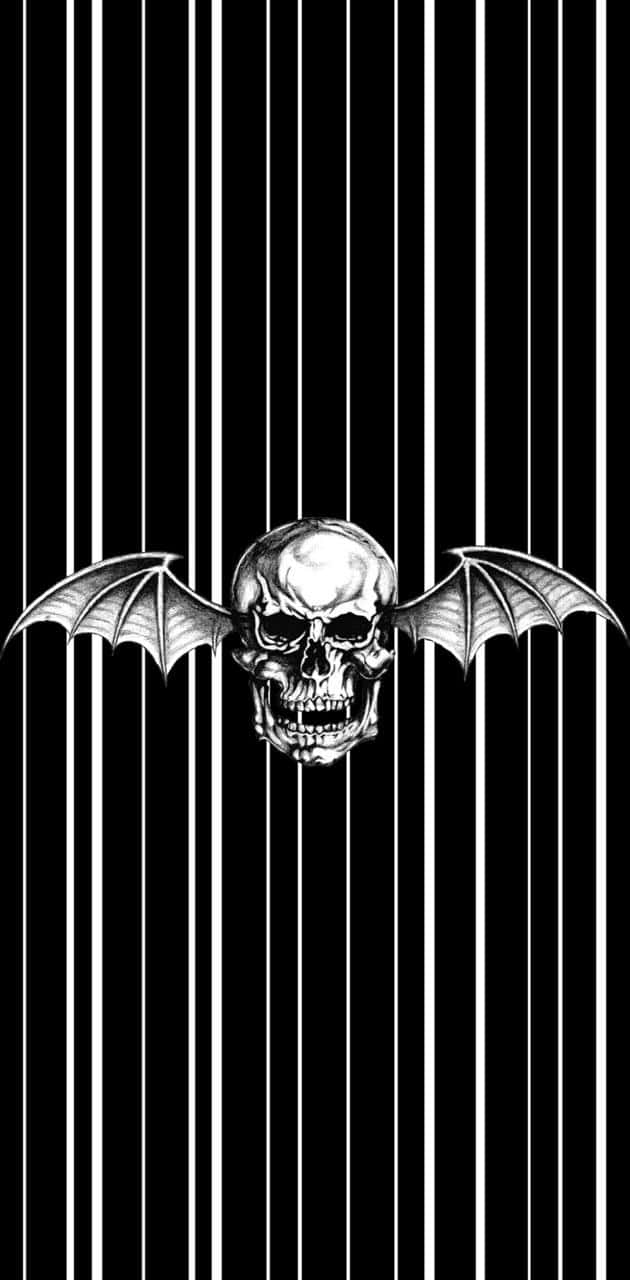 Avenged Sevenfold, skull with wings, black and white background, HD Phone Wallpaper