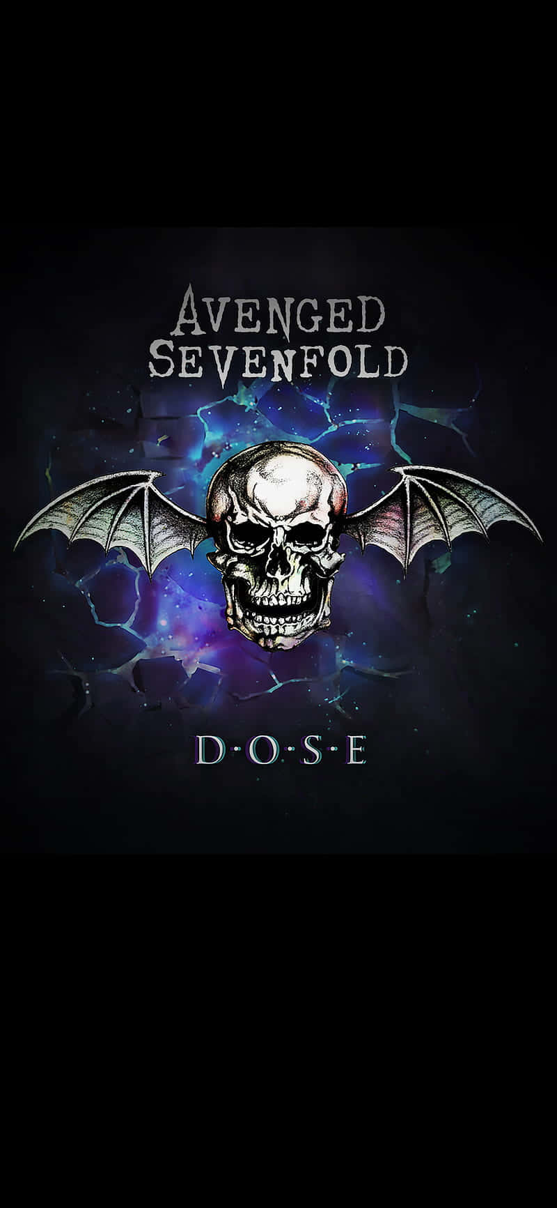 Avenged Sevenfold, skull with bat wings, cosmic purple and blue nebula, HD Phone Wallpaper