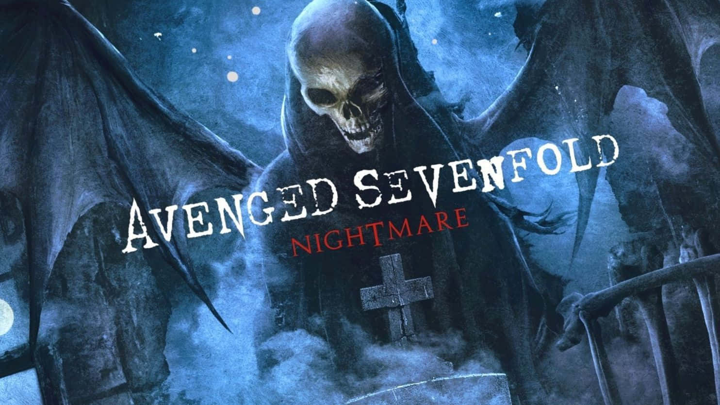Avenged Sevenfold, skeletal figure, bat-like wings, HD Desktop Wallpaper