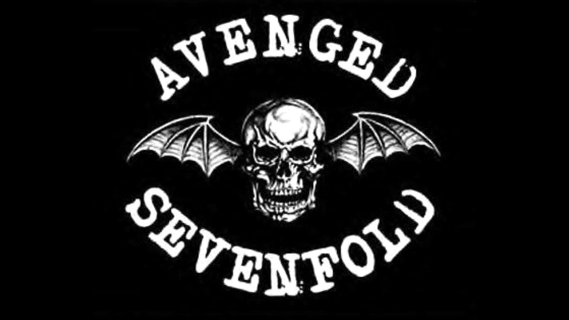 Avenged Sevenfold, flying skull, black and white logo, Full HD Desktop Wallpaper