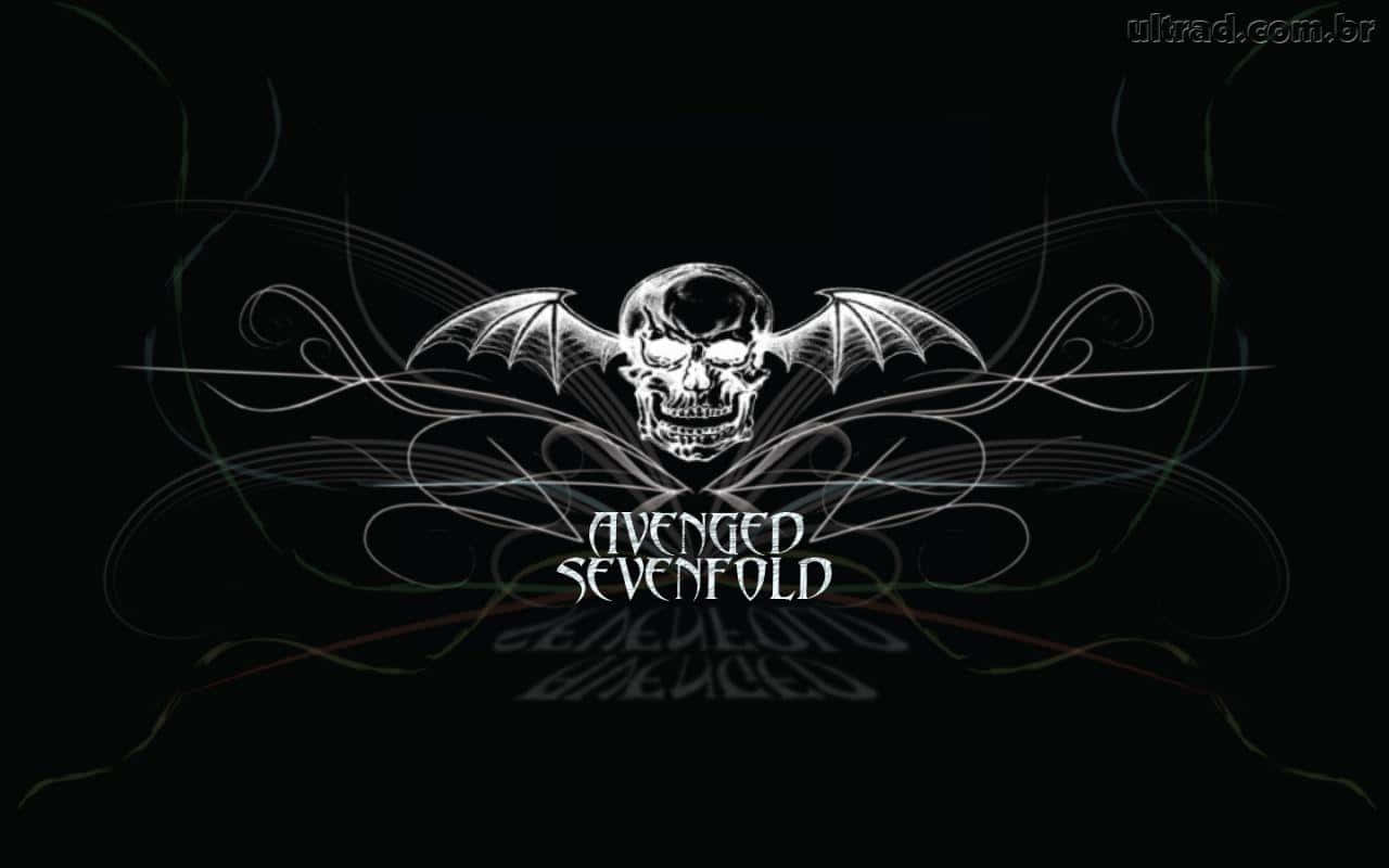 Avenged Sevenfold, bat-winged skull logo, glows white, HD Desktop Wallpaper