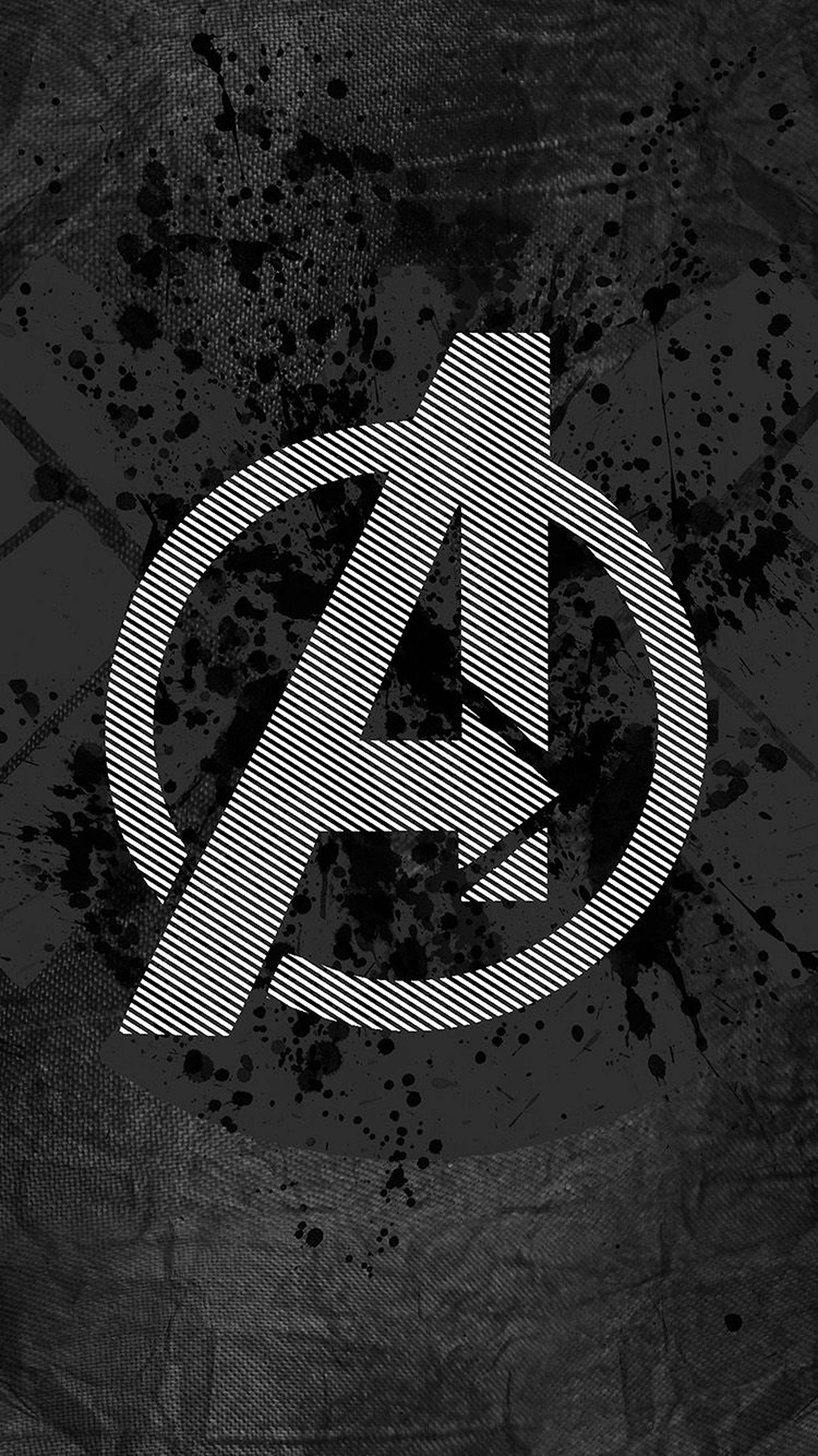 Avengers Android, Avengers logo, diagonal stripes, 2K Phone Wallpaper