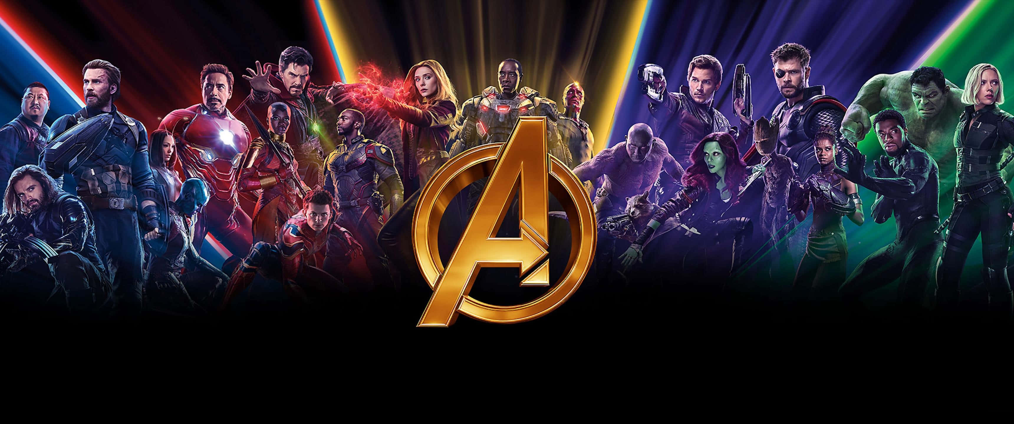 Avengers, Avengers Assemble, golden A logo, 2K Desktop Wallpaper