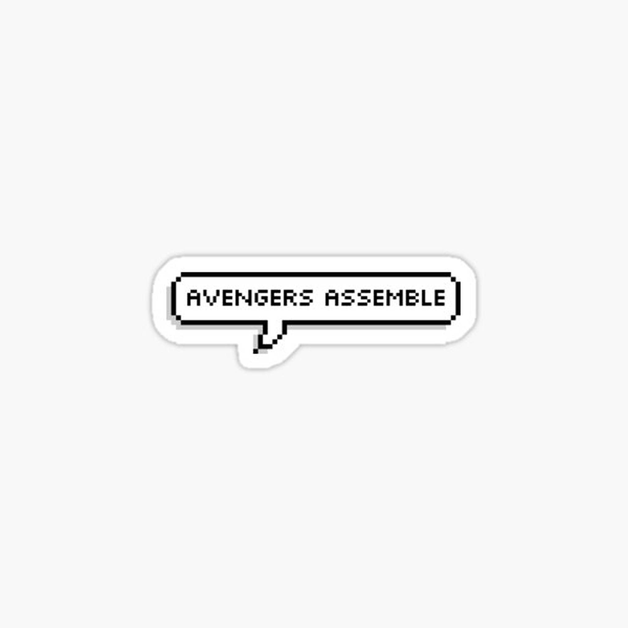 Avengers Assemble, pixelated speech bubble, white background, Full HD Desktop Wallpaper