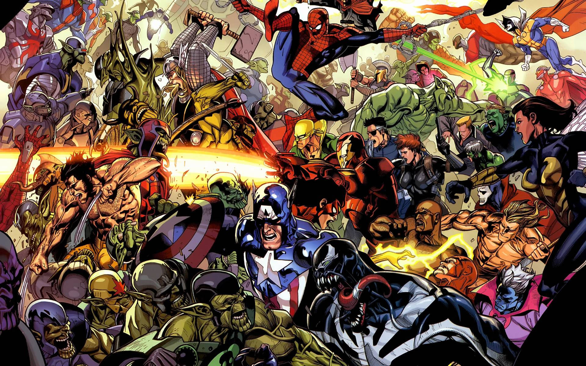 Avengers Assemble, superheroes, villains, Full HD Desktop Wallpaper