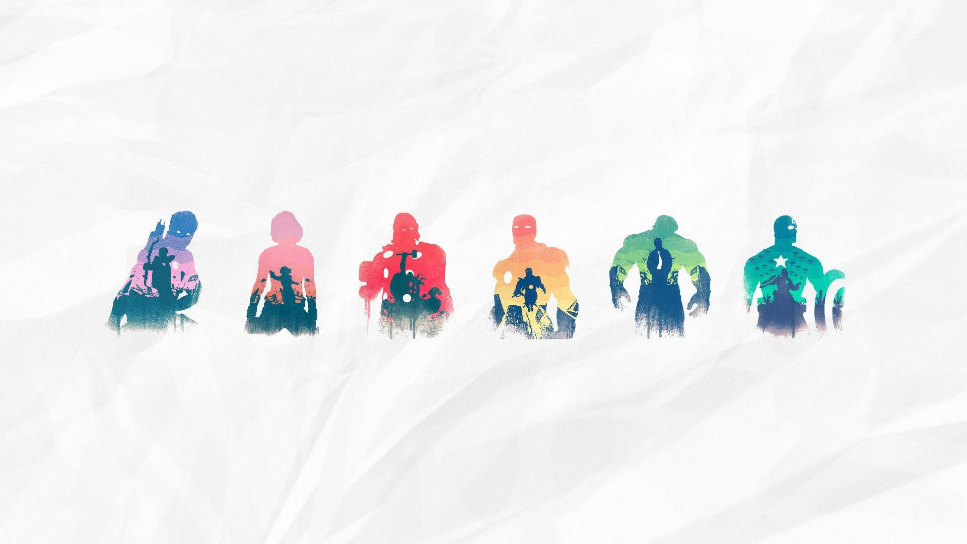 Avengers, minimalist desktop, superhero silhouettes, Full HD Desktop Wallpaper