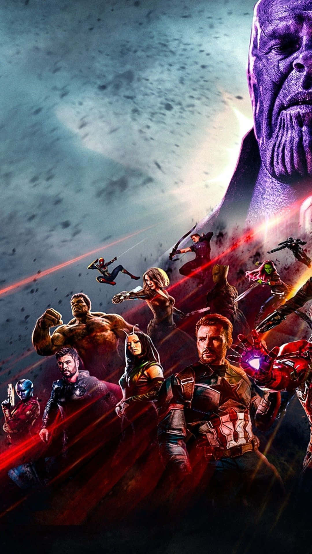 Avengers Endgame, iPhone, red energy beams, Full HD Phone Wallpaper
