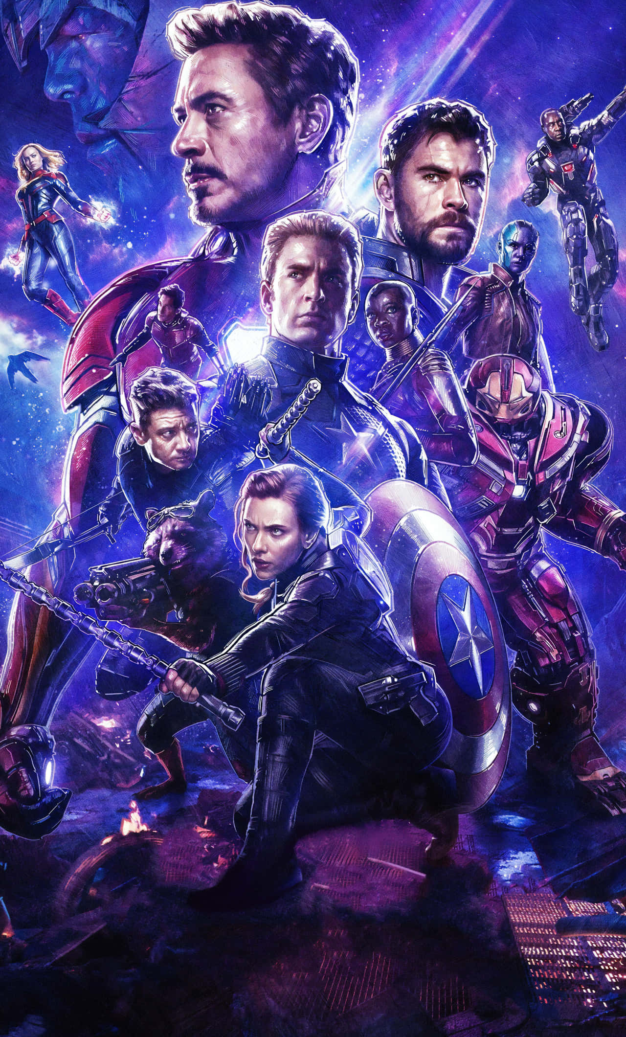 Avengers Endgame, iPhone, cosmic purple, Full HD Phone Wallpaper