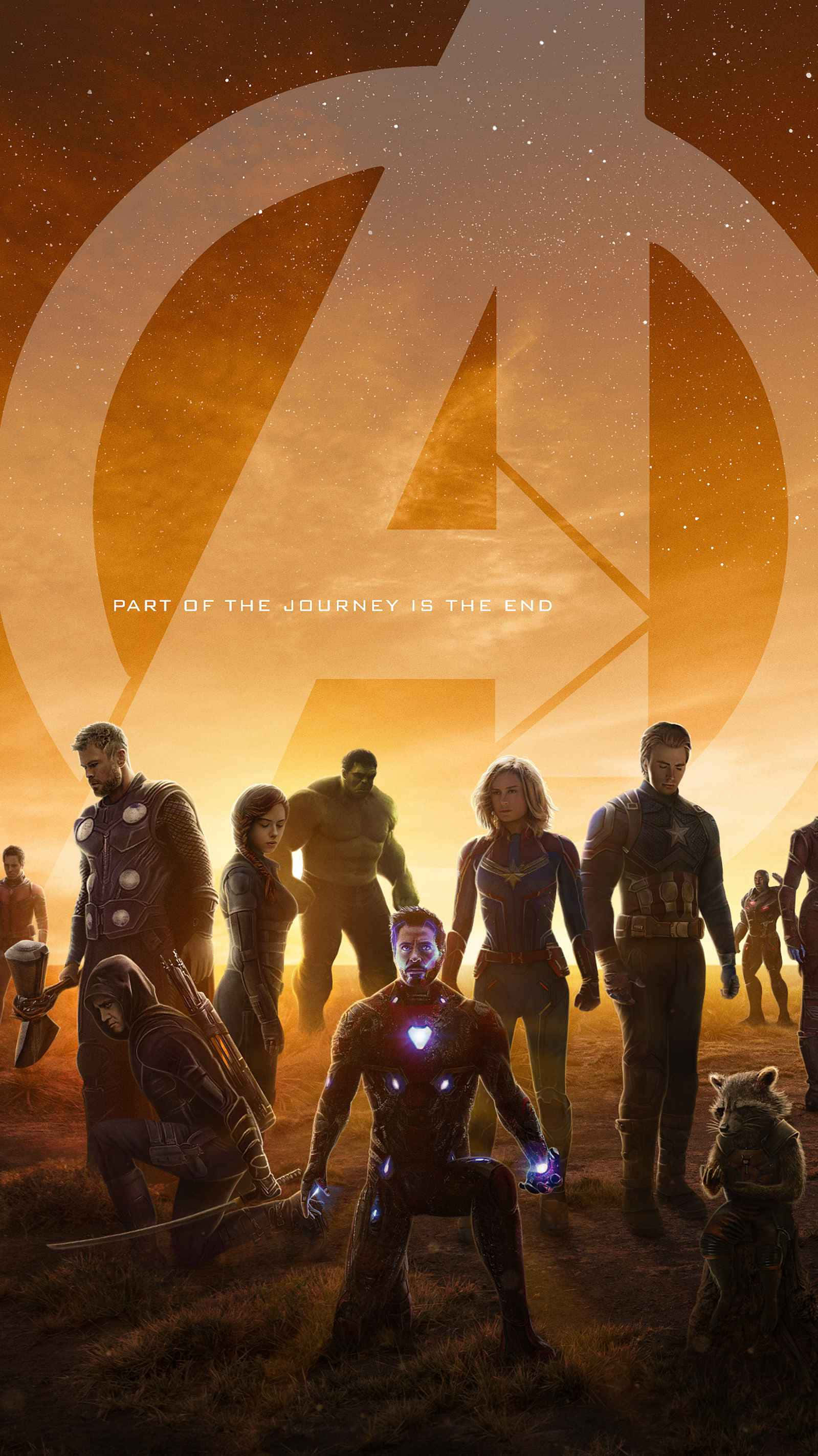 Avengers Endgame iPhone, Avengers, golden sunset glow, 2K Phone Wallpaper