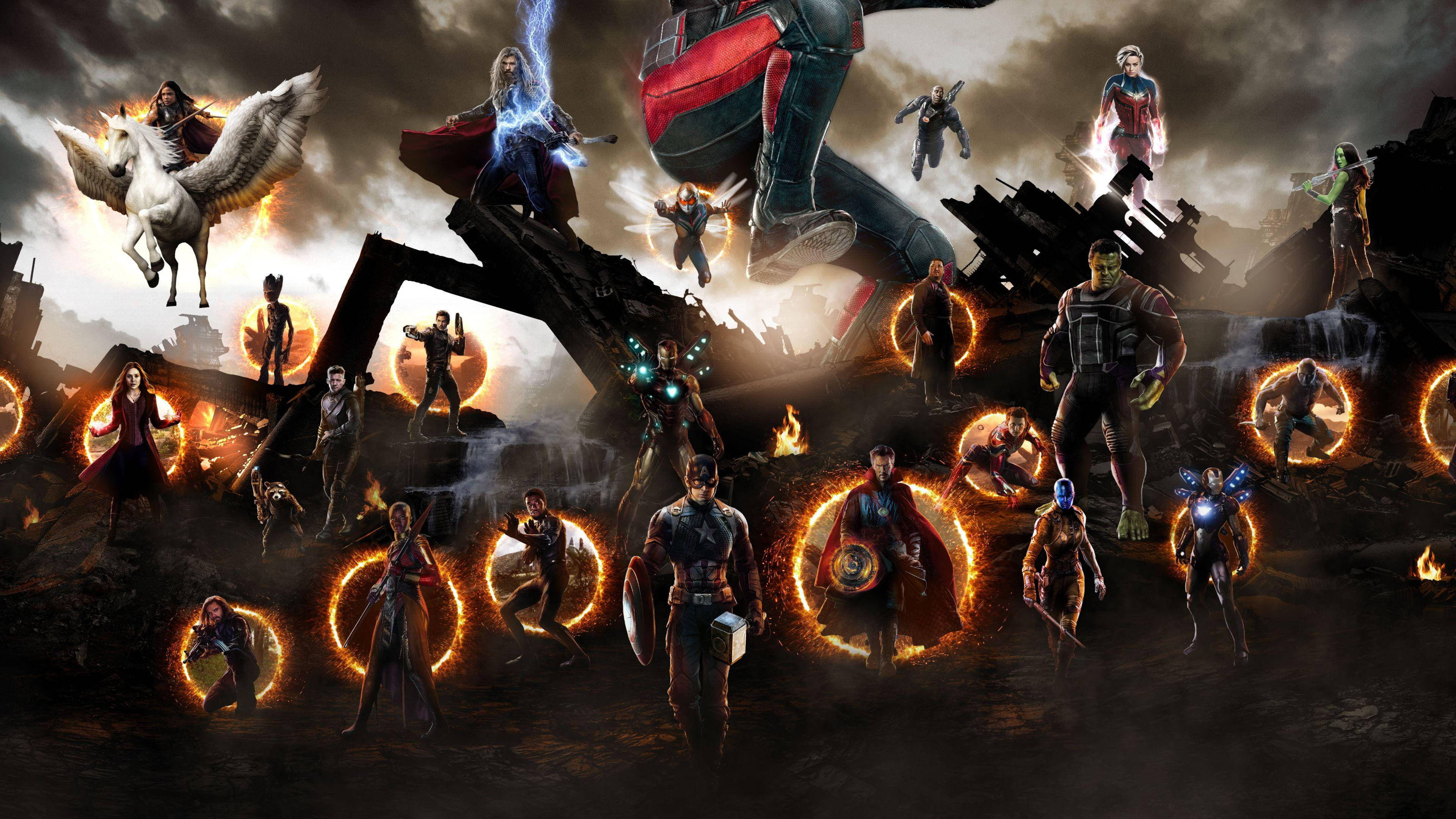 Avengers Endgame, portal, shattered ruins, 4K Desktop Wallpaper