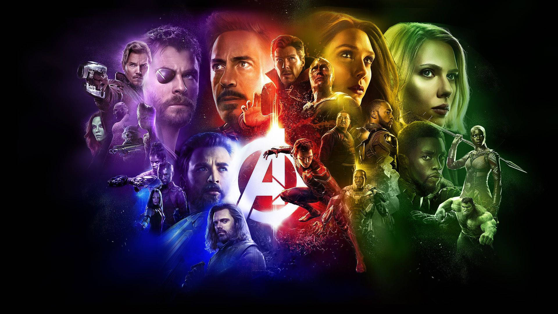 Avengers Infinity War, rainbow, collage, Full HD Desktop Wallpaper