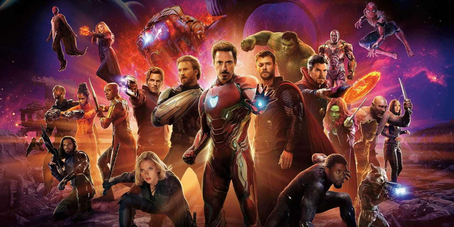 Avengers Infinity War, cosmic battlefield, vibrant nebula sky, HD Desktop Wallpaper