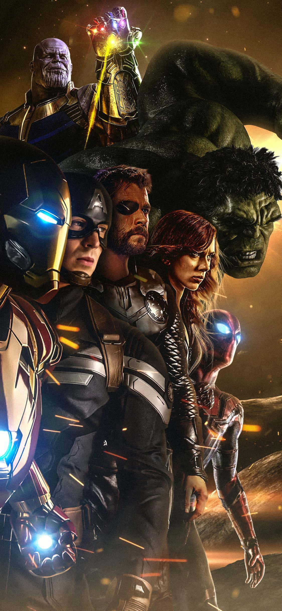 Modern Avengers, iPhone, Gold, Full HD Phone Wallpaper