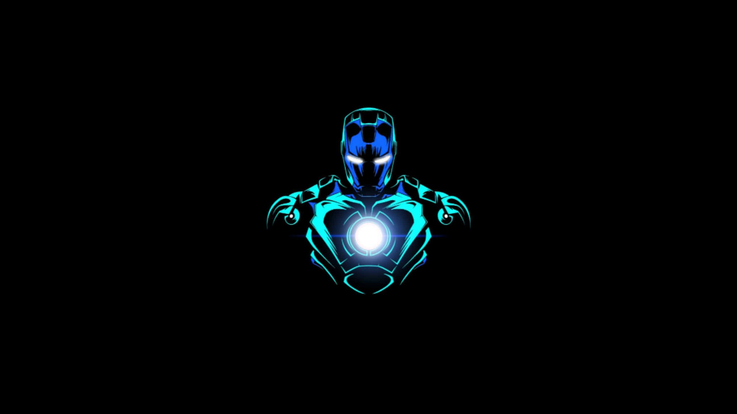 Avengers Iron Man, blue, cyan, 2K Desktop Wallpaper