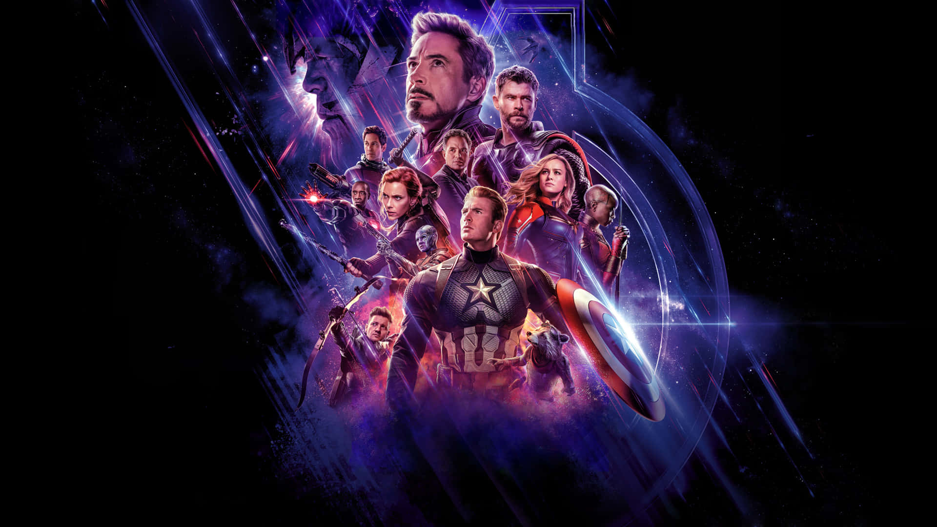 Avengers, cosmic vortex, purple and blue energy, Full HD Desktop Wallpaper