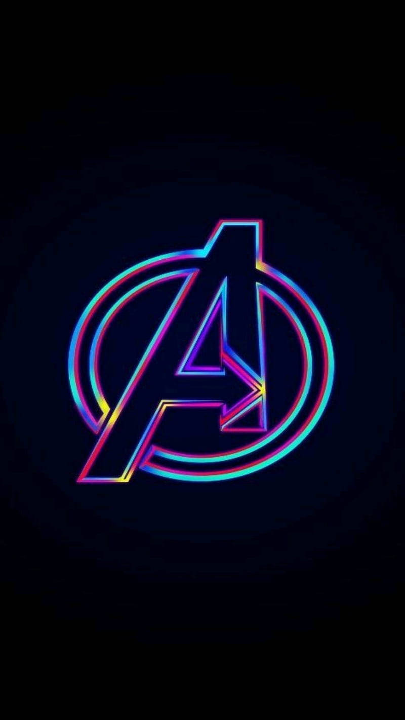 Neon Avengers Logo, Avengers Logo, glowing neon, HD Phone Wallpaper