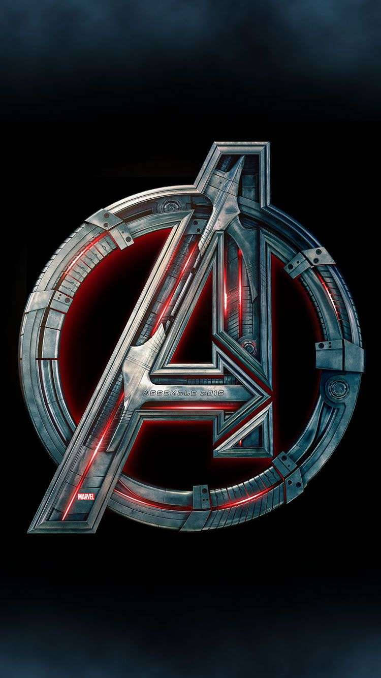 Avengers Logo, metal, red energy, HD Phone Wallpaper