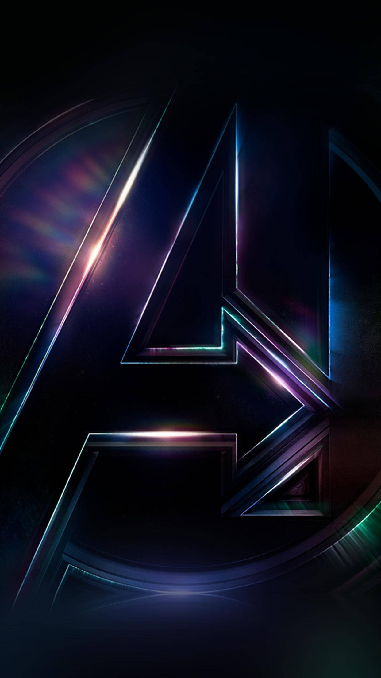 Avengers Logo, purple, glowing metallic, Full HD Phone Wallpaper