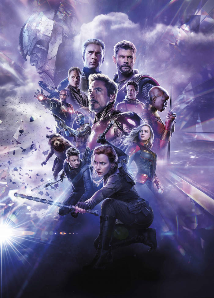 Avengers, cosmic battle scene, glowing energy, SD Phone Wallpaper