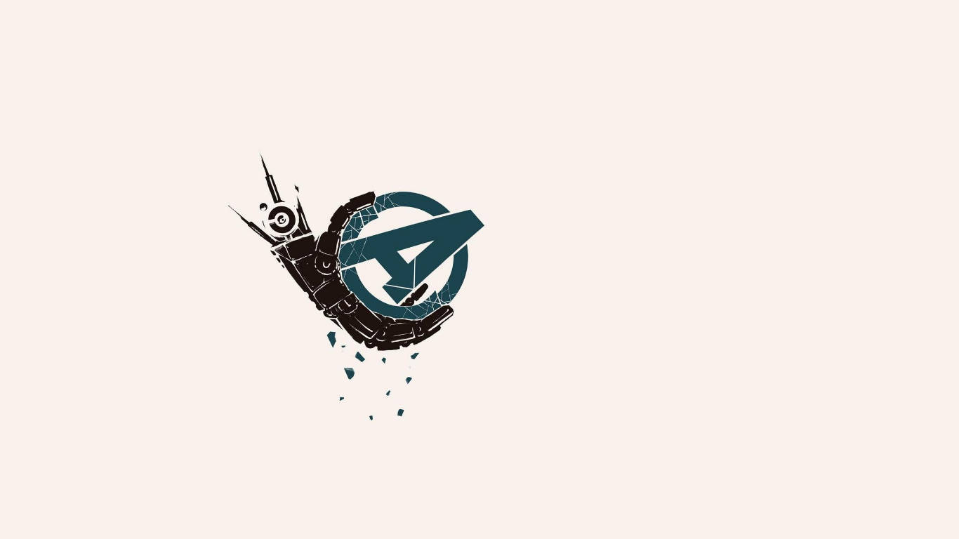 Avengers Logo, iron hand, blue circular emblem, HD Desktop Wallpaper