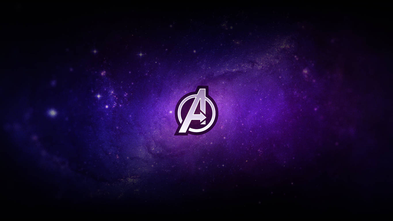 Avengers Logo, cosmic nebula, vibrant purple, HD Desktop Wallpaper