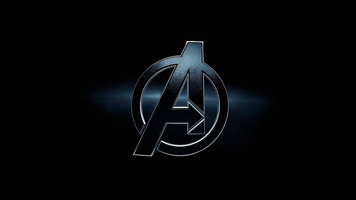 Avengers Logo, metallic sheen, dark background, HD Desktop Wallpaper