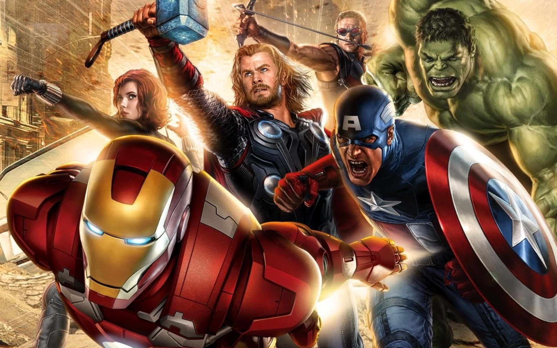 Avengers, Avengers Movie, glowing weapons, Full HD Desktop Wallpaper